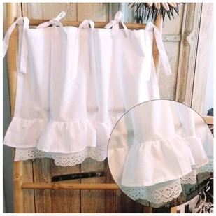 Zazdrostka z falbaną boho z koronką na troki zazdrostki do kuchni 150/45cm - Firany - miniaturka - grafika 1