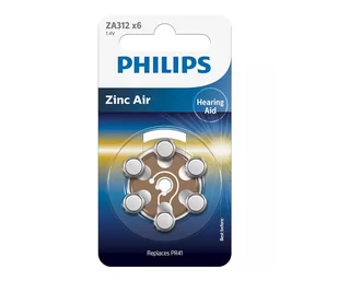 Philips Zinc Air Minicells ZA312 6 sztuk ZA312B6A/00 - Baterie i akcesoria - miniaturka - grafika 1