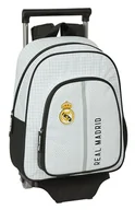 Plecaki szkolne i tornistry - Safta REAL MADRID 1. WYPOSAŻENIE 24/25 - Plecak dziecięcy z wózkiem 705, idealny dla dzieci w różnym wieku, wygodny i wszechstronny, jakość i wytrzymałość, 28x10x34 cm, kolor biały/szary, biały/szary, - miniaturka - grafika 1