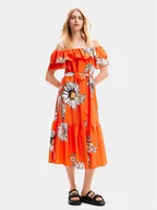 Sukienki - Desigual Sukienka letnia Georgeo 24SWVW02 Pomarańczowy Regular Fit - miniaturka - grafika 1