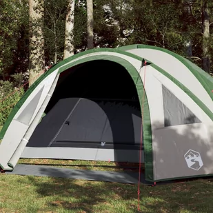 vidaXL Namiot kempingowy, 4-os., zielony, 300x250x132 cm, tafta 185T - Namioty - miniaturka - grafika 1
