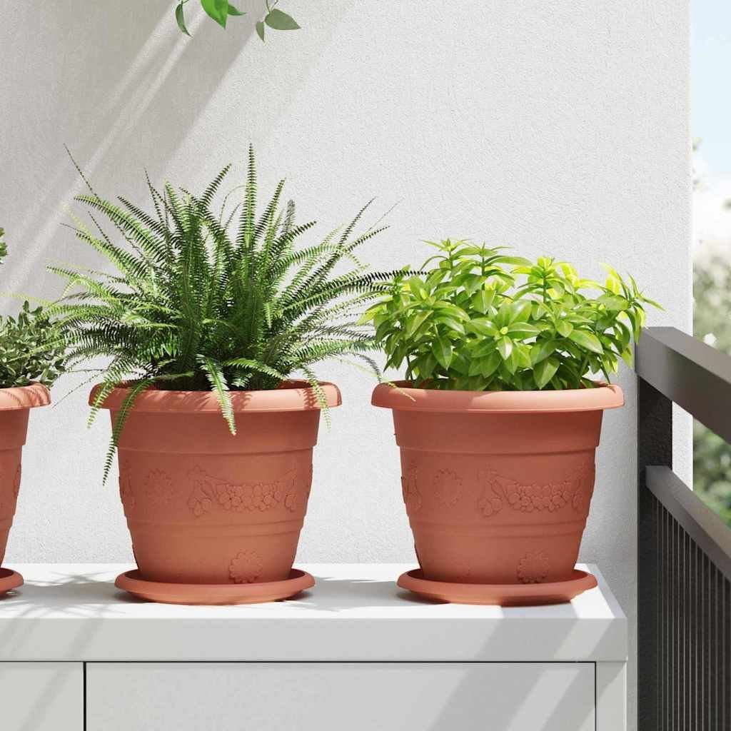 vidaXL Okrągła doniczka na kwiaty 6 pcs Czerwony ceglasty