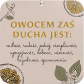 Dewocjonalia - Zawieszka zapachowa z wersetem Owocem zaś Ducha jest.... - miniaturka - grafika 1