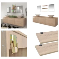 Szafki łazienkowe - vidaXL 8-częściowy zestaw mebli łazienkowych i umywalek beżowy - Meble łazienkowe - Meble łazienkowe - Zestaw mebli łazienkowych - Szafka łazienkowa - miniaturka - grafika 1