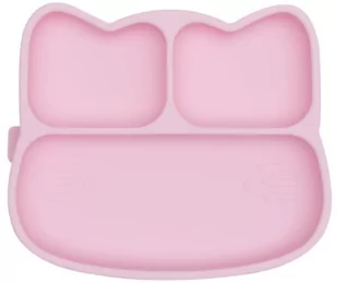 Silikonowy talerzyk z przyssawką Kotek We Might Be Tiny - Powder Pink - Miseczki i talerzyki dla dzieci - miniaturka - grafika 1