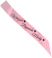 Wieczór panieński i kawalerski - Szarfa personalizowana z imieniem na Wieczór Panieński - 140 cm - 1 szt. - miniaturka - grafika 1