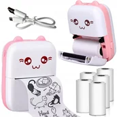 Drukarki - Drukuś Wielofunkcyjna Drukarka Termiczna do Zdjęć Notatek Etykiet dla Dzieci + 6szt Rolek - miniaturka - grafika 1