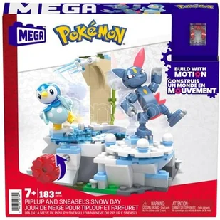 Klocki konstrukcyjne Pokémon Mega Construx Piplup i Śnieżny dzień Sneasela HKT20 - Klocki - miniaturka - grafika 1