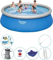 Baseny ogrodowe - Basen wraz z akcesoriami - Bestway Fast Set Round 457x122 cm - miniaturka - grafika 1
