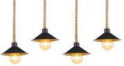Lampy sufitowe - Globo Diana 15690-4H lampa wisząca zwis 4x60W E27 czarna/złota - miniaturka - grafika 1
