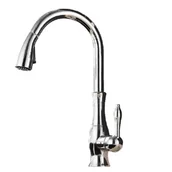 Baterie kuchenne - Bateria kuchenna retro ATALANTE czarna wyciągana wylewka - srebrny chrom - miniaturka - grafika 1