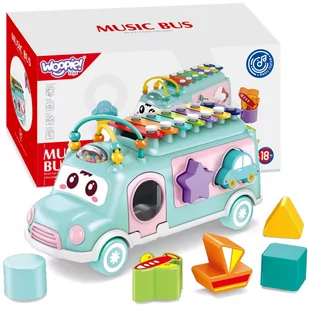 WOOPIE BABY Samochodzik Muzyczny Sorter z Cymbałkami Zielony - Zabawki interaktywne dla dzieci - miniaturka - grafika 1