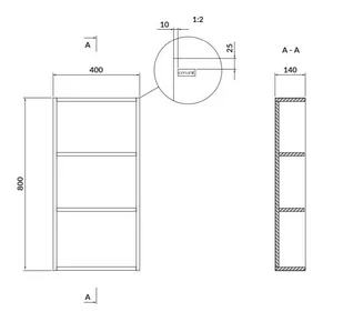 Cersanit Larga szafka 40 cm modułowa otwarta niebieska 932-085 - Szafki łazienkowe - miniaturka - grafika 1