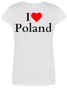 T-Shirt damski nadruk I Love Poland Kocham Polskę XL - Koszulki i topy damskie - miniaturka - grafika 1