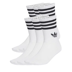 Zestaw 6 par wysokich skarpet unisex adidas 3-Stripes JV7410 Biały - Skarpetki męskie - miniaturka - grafika 1