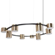 Lampy sufitowe - Lampa zwisająca nad stół Kodo 9 41332 pierścień czarny złoty - miniaturka - grafika 1