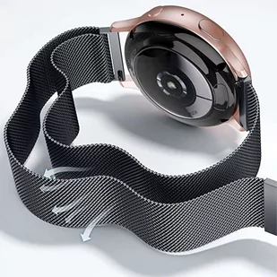 Bransoleta Uniwersalna Alogy Milanese Magnetic Strap Pasek z magnesem do smartwatcha 20mm Czarny - Akcesoria do smartwatchy - miniaturka - grafika 3