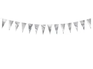 Sylwester - Party Deco Girlanda flagietki srebrna - 215 cm - 1 szt. FLG13-018M - miniaturka - grafika 1