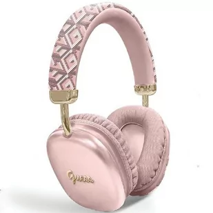 Guess słuchawki nauszne Bluetooth GUBHK1GCTCSP różowy/pink Gcube Metallic Script Logo - Słuchawki - miniaturka - grafika 1