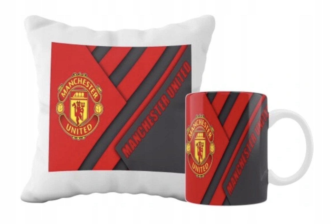 ZESTAW PODUSZKA + KUBEK Prezent MANCHESTER UNITED PIŁKA + IMIĘ 2