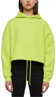 Bluzy damskie - Urban Classics Damska bluza z kapturem Cropped Oversized, Frozenyellow, XXL - grafika 1