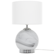 Lampy stojące - Beliani Lampa stołowa biała UELE - miniaturka - grafika 1