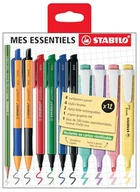 Długopisy - STABILO - My Essentiel STABILO Zippée Pocket - 12 długopisów i ołówków - 4 fajne pastelowe zakreślacze do zaznaczania tekstów + 4 długopisy Pointmax + 2 długopisy Pointball + 1 ołówek Greengraph + 1 - miniaturka - grafika 1
