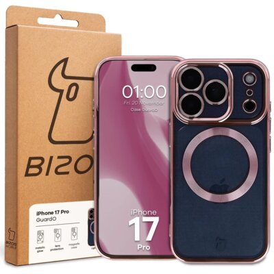 BIZON Etui Case GuardO do iPhone 17 Pro Przezroczysto-różowy