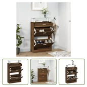 Szafki na buty - The Living Store Szafka na buty brązowy dąb 63x24x104 cm materiał drewnopochodny - miniaturka - grafika 1