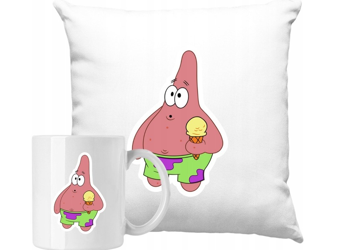 ZESTAW PODUSZKA + KUBEK Spongebob Patryk Rozgwiazda Pomysł Na Prezent #5