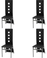 Krzesła - Komplet 4 czarnych nowoczesnych krzeseł - Loro - miniaturka - grafika 1