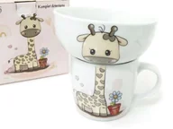 Kubki dla dzieci - Komplet Dziecięcy ŻYRAFA 2 SZT Kubek+ Miseczka - miniaturka - grafika 1