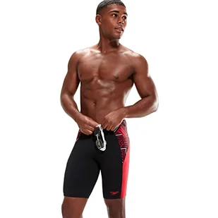 Speedo Męskie szorty Eco End+ Splice Jammer Board Shorts, Czarny/czerwony/biały, 8 - Spodenki damskie - miniaturka - grafika 1