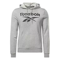 Bluzy męskie - Reebok Męska bluza z długim rękawem z dużym logo, średni szary wrzosowy, S, Średni szary wrzos, S - miniaturka - grafika 1