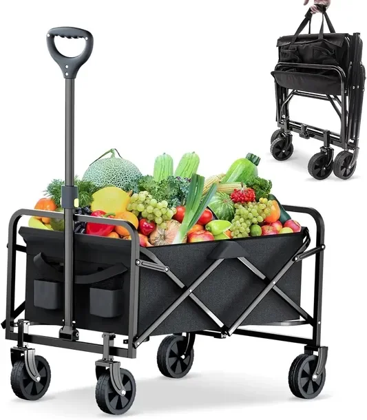 WÓZEK ogrodowy plażowy DUŻY transportowy SKŁADANY pokrowiec 120KG