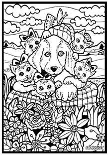 Painting Velvet Kolorowanka welwetowa, pies i kotki - Kolorowanki, wyklejanki - miniaturka - grafika 1