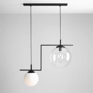 ADX Wisząca LAMPA loft 1038H1 ADX dekoracyjna OPRAWA szklane kule ZWIS industrialny czarny przezroczysty biały 1038H1 - Lampy sufitowe - miniaturka - grafika 1