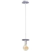 Lampy sufitowe - KET Loftowa LAMPA wisząca okrągła OPRAWA metalowy ZWIS oprawka na żarówkę szara KET262 - miniaturka - grafika 1