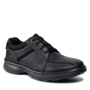 Półbuty damskie - Clarks Półbuty Bradley Walk 261533327 Blk Tumbled Leather - grafika 1