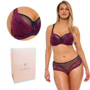 Biustonosz z koronką GAIA Semi-Soft Else 1257 półusztywniany morski fuksja  70I - Biustonosze - miniaturka - grafika 1