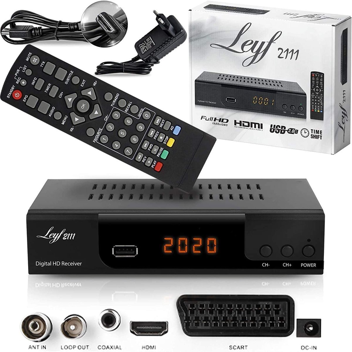 Hd Line Leyf 2111C Tuner dekoder odbiornik multimedialny czarny