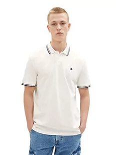 TOM TAILOR Denim Męska koszulka polo, 1036386, 12906-Wool White, XXL, 12906 - Wool White, XXL - Koszulki męskie - miniaturka - grafika 1