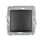 Wyłączniki światła i elektryczne - Karlik Łącznik schodowy podwójny MINI grafit 28MWPUS-33 - miniaturka - grafika 1