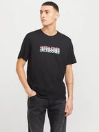 Koszulki męskie - Jack & Jones Koszulka "Cyber" w kolorze czarnym - miniaturka - grafika 1