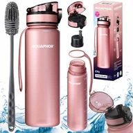 Butelki filtrujące - Zestaw Butelka filtrująca AQUAPHOR CITY 0,5l pudrowy róż + szczoteczka - miniaturka - grafika 1