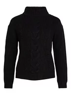 Swetry damskie - Vila Damski sweter VIOA L/S z dekoltem z wysokim dekoltem, top-NOOS, czarny, M, czarny, M - miniaturka - grafika 1