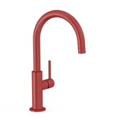 Baterie umywalkowe - Bateria umywalkowa nablatowa Tres Study czerwony połysk 26290402TRO - miniaturka - grafika 1