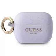 Akcesoria do słuchawek - Guess GUAPSGGEU AirPods Pro cover purpurowy/purple Silicone Glitter - miniaturka - grafika 1