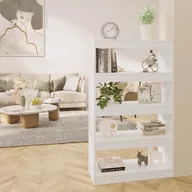 Regały - Regał na książki/przegroda, biały z połyskiem, 80x30x135 cm - miniaturka - grafika 1