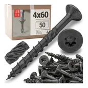 Wkręty - Wkręty ciesielskie czarne stożkowe 4x60mm 50szt. - miniaturka - grafika 1